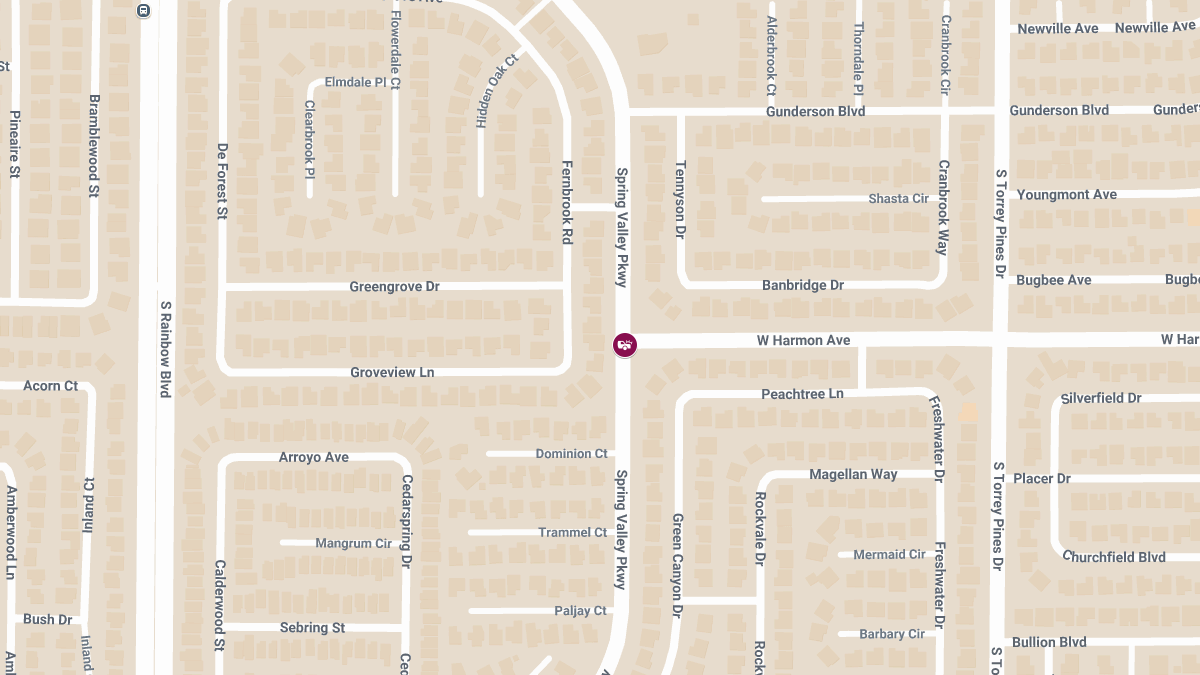 Injuries Reported in Crash at W Harmon Ave & S Spring Valley Pkwy