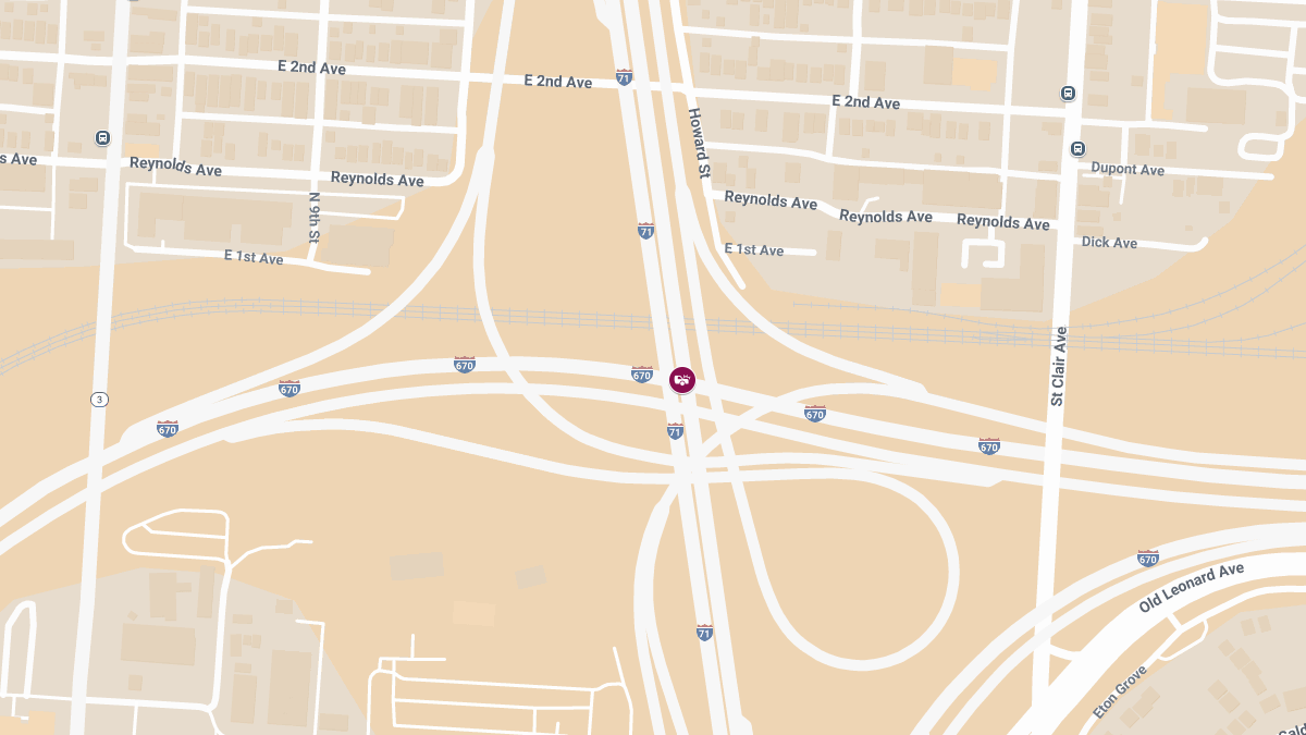 Injuries Reported in Crash on I-670 West at I-71 South