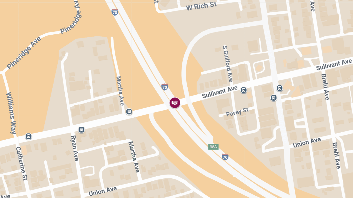 Injuries Reported in Crash on I-70 WB at Sullivant Ave