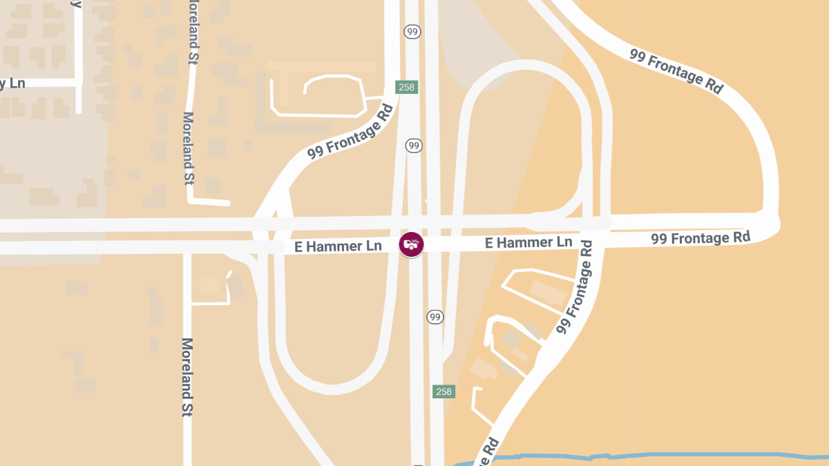 Injuries Reported in Crash on N Highway 99 at E Hammer Ln