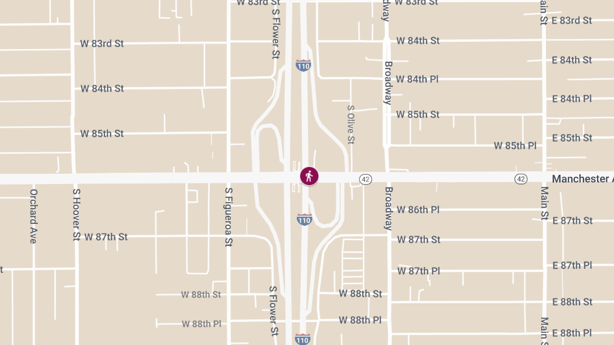 Injuries Reported in Hit-and-Run Crash on I-110 Near Manchester Ave