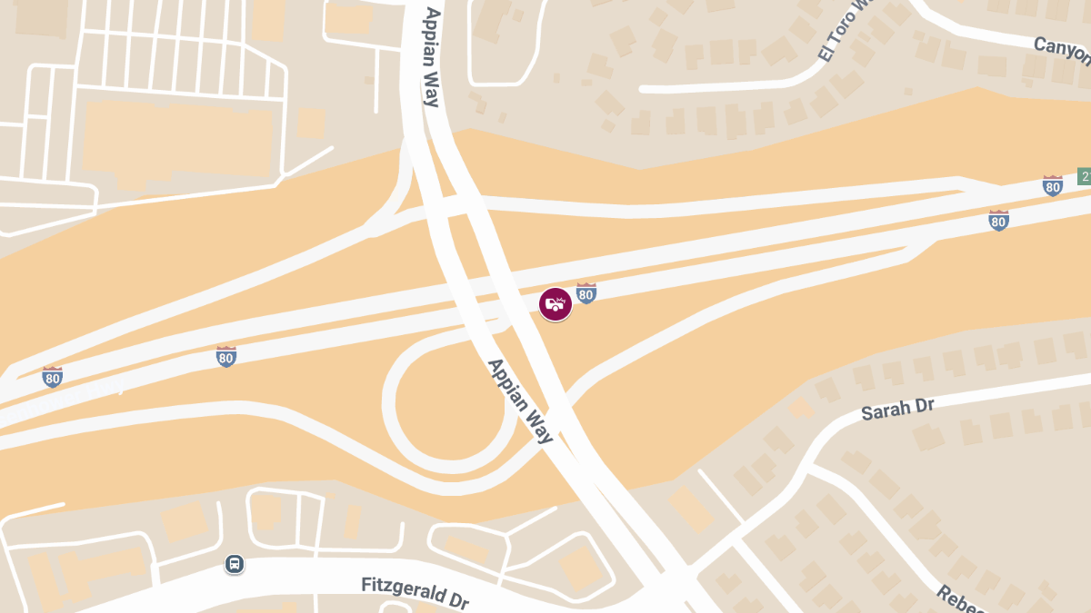 Injuries Reported in Multi-Car Crash on I-80 Near Appian Way