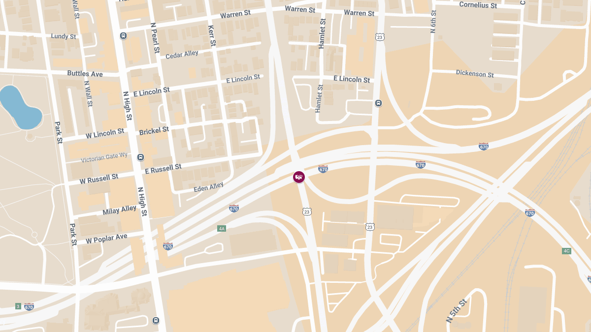 Injuries Reported in Two-Vehicle Crash on I-670 W at N 3rd St