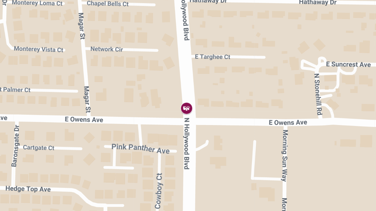 Injuries in Crash at E Owens Ave & N Hollywood Blvd