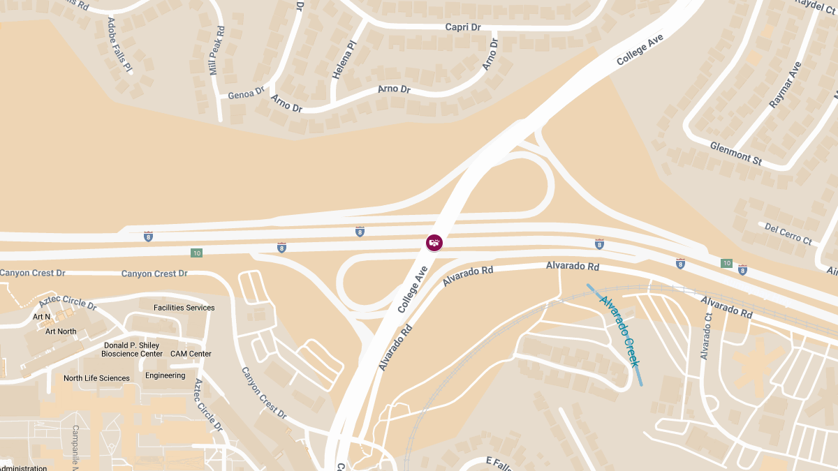 Injuries in Two-Vehicle Crash on I-8 E at College Ave