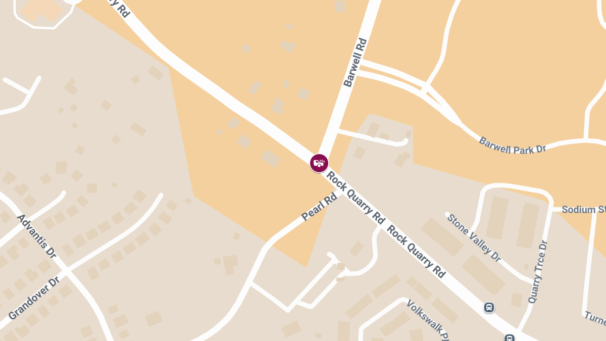 Injury Accident at Rock Quarry Rd & Pearl Rd