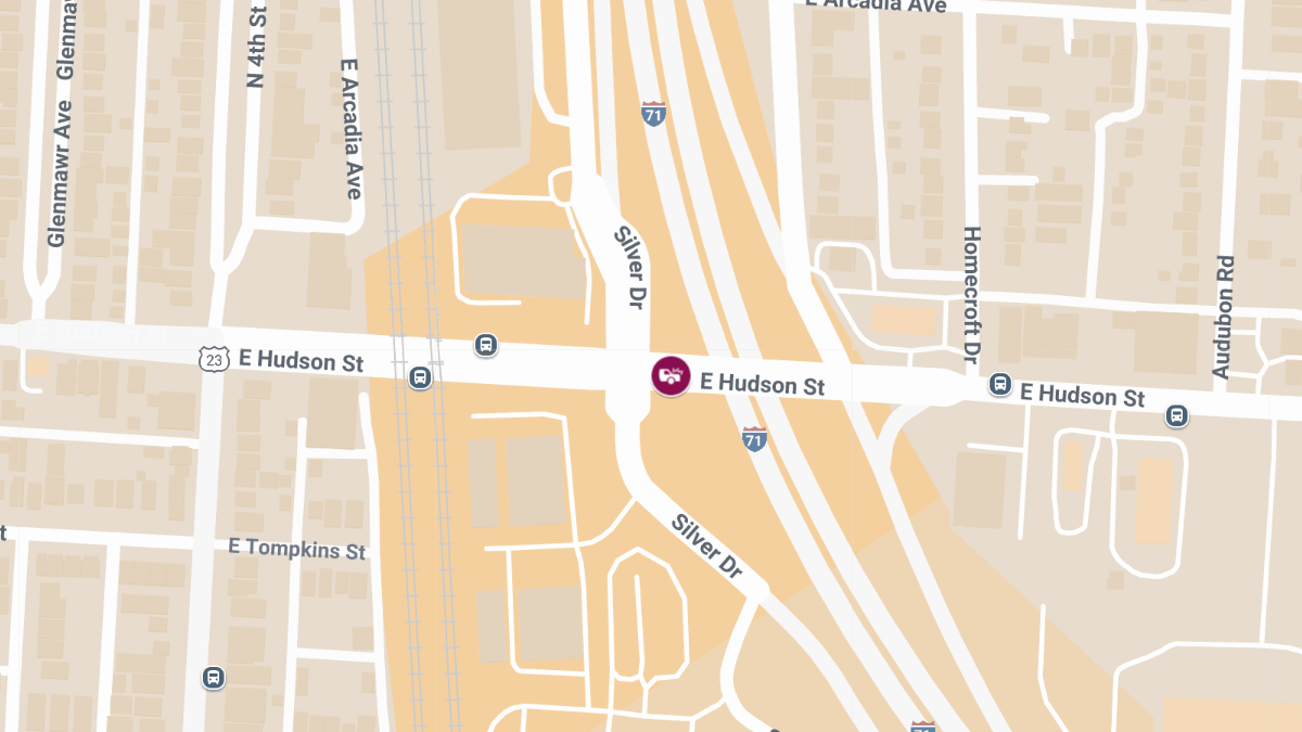 Injury Accident on I-71 South Exit to Hudson St