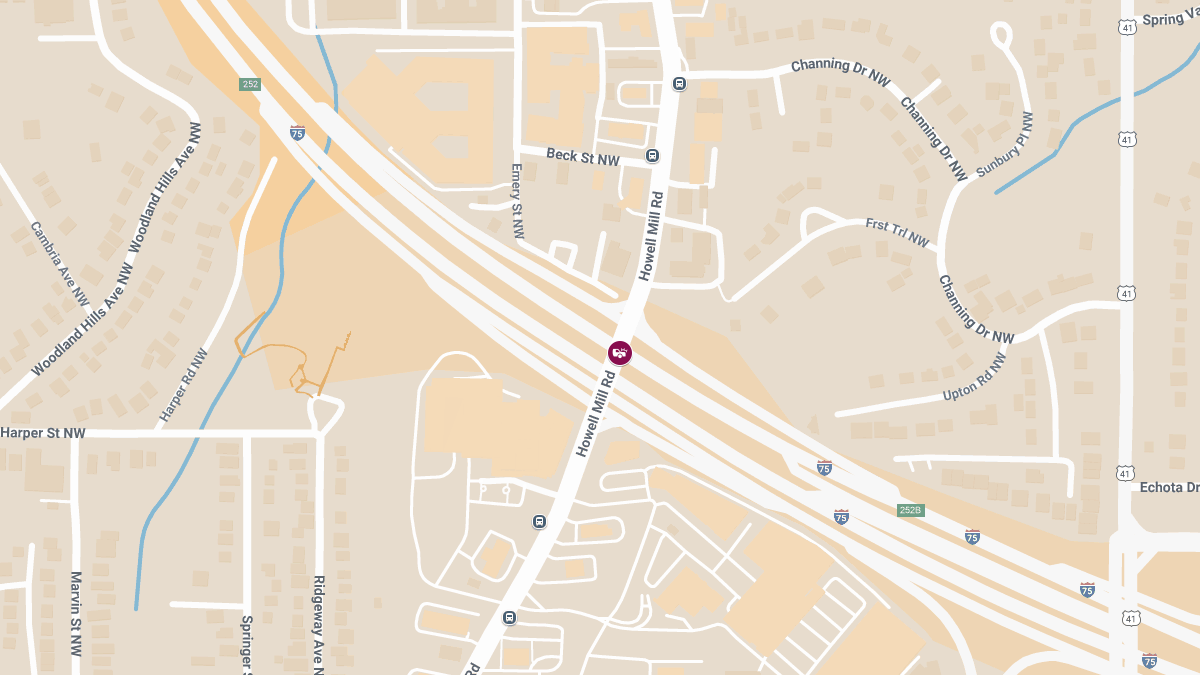 Injury Accident on I-75 N at Howell Mill Rd NW