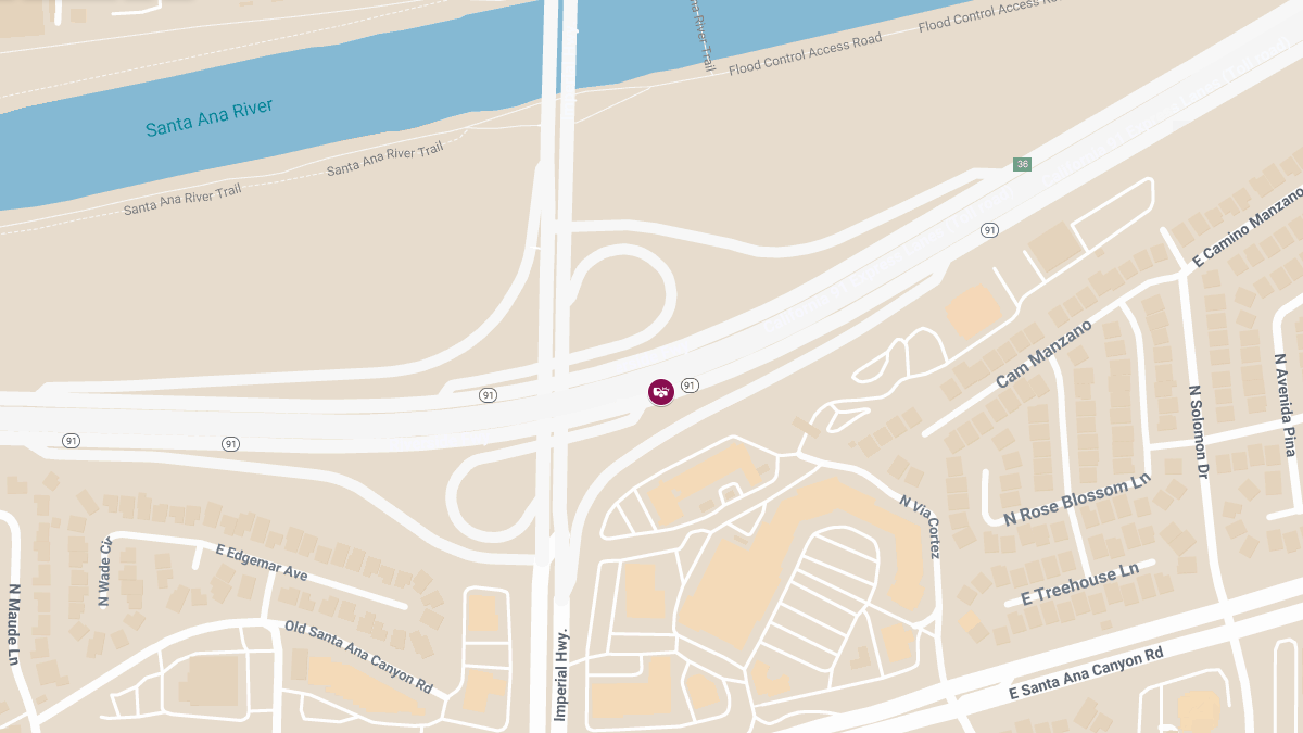Injury Accident on SR-91 East Near Imperial Hwy