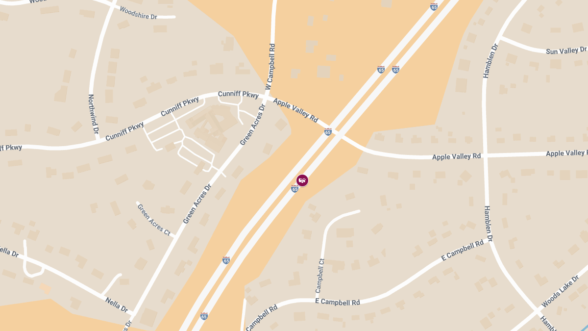 Injury Collision on I-65 S Near MM 91