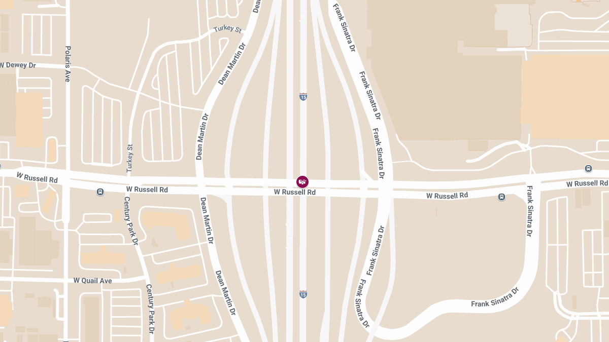 Injury Collision on IR15 S at Russell Rd