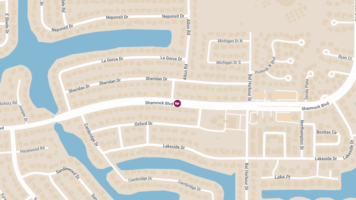 Injury Crash Causes Roadblock on Shamrock Blvd Near Bal Harbour Dr