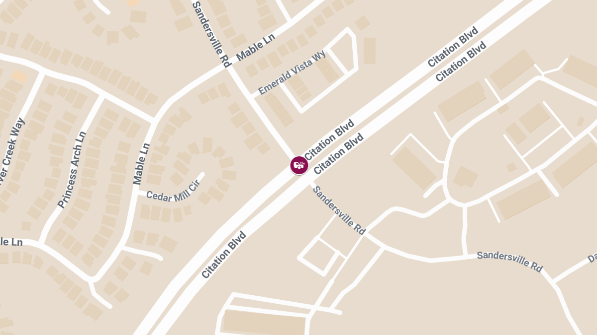 Injury Crash Closes Citation Blvd at Sandersville Rd