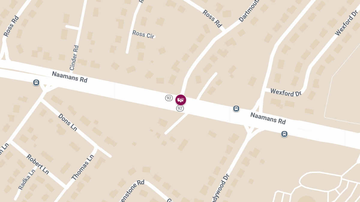 Injury Crash Closes Naamans Rd Westbound at Dartmouth Woods