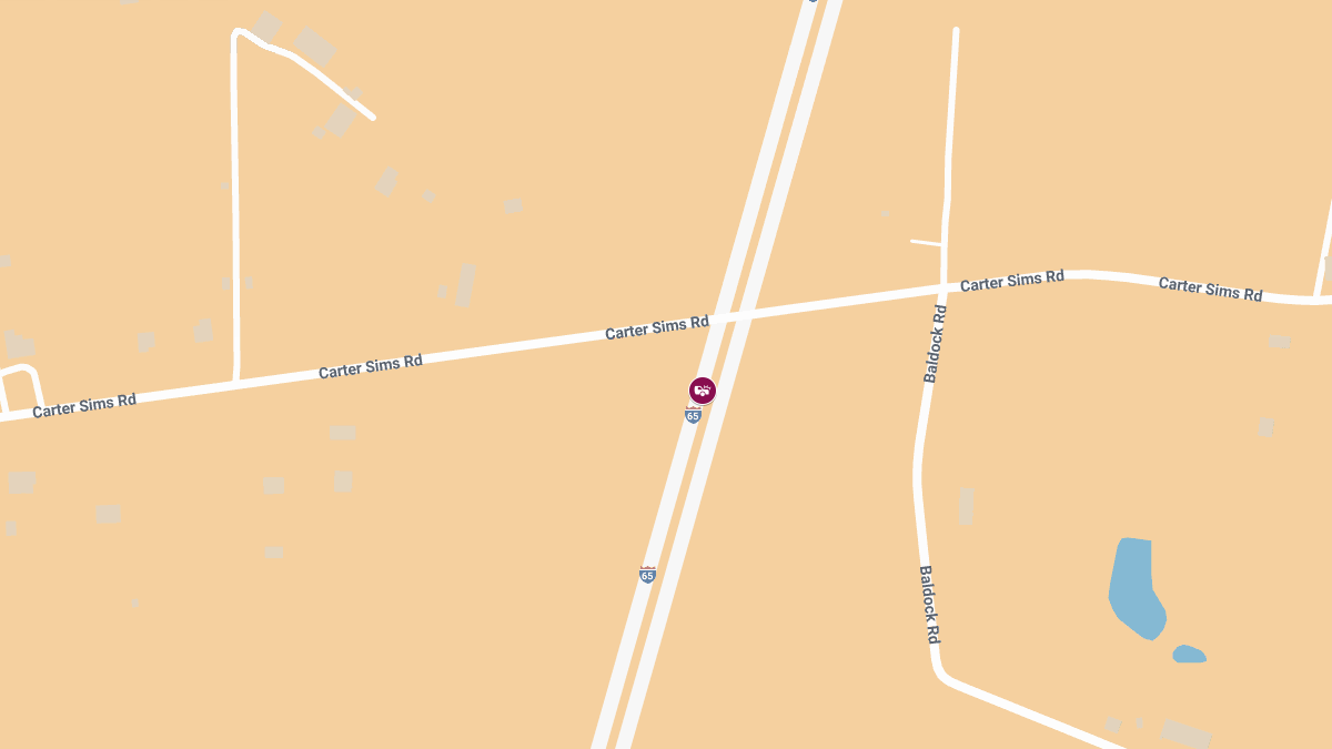 Injury Crash Involving Commercial Vehicle and Car on I-65 NB