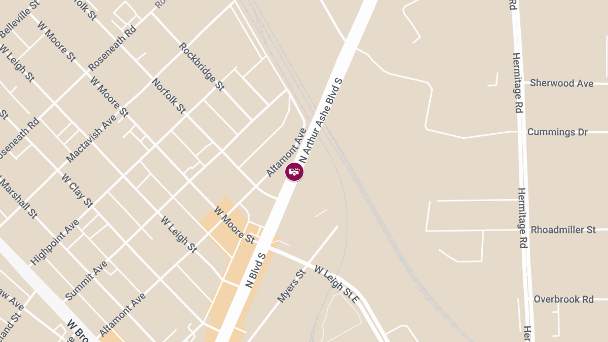 Injury Crash Reported at 1000 N Arthur Ashe Blvd