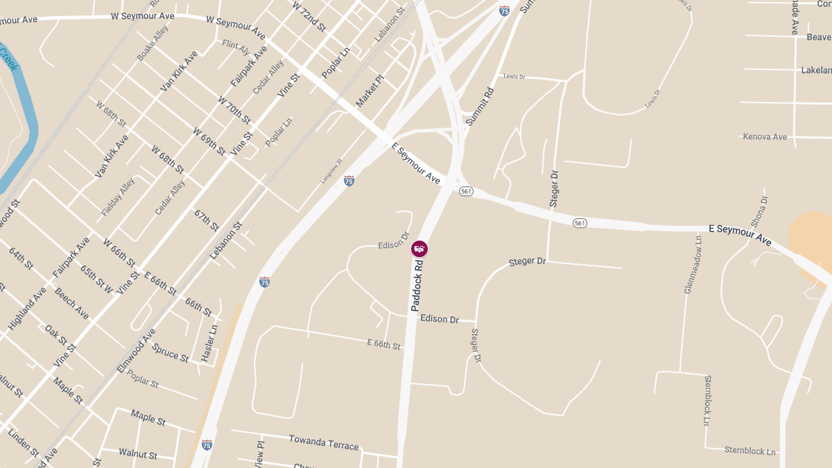 Injury Crash Reported at 7100 Paddock Rd in Roselawn