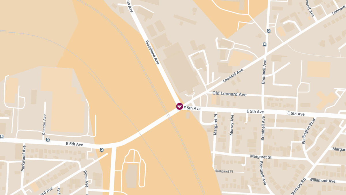 Injury Crash Reported at E 5th Ave & Woodland Ave