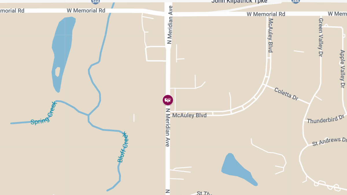 Injury Crash Reported at McAuley Blvd & N Meridian Ave