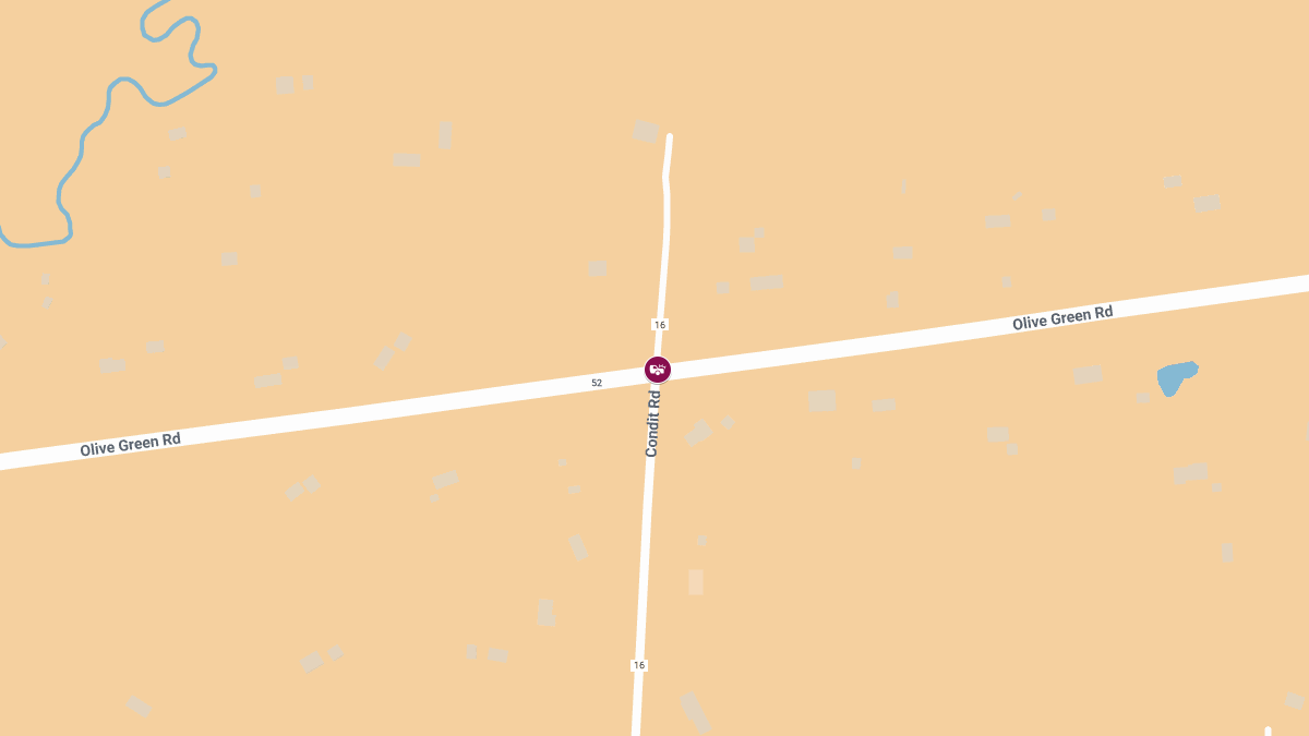 Injury Crash Reported at Olive Green Rd & Condit Rd