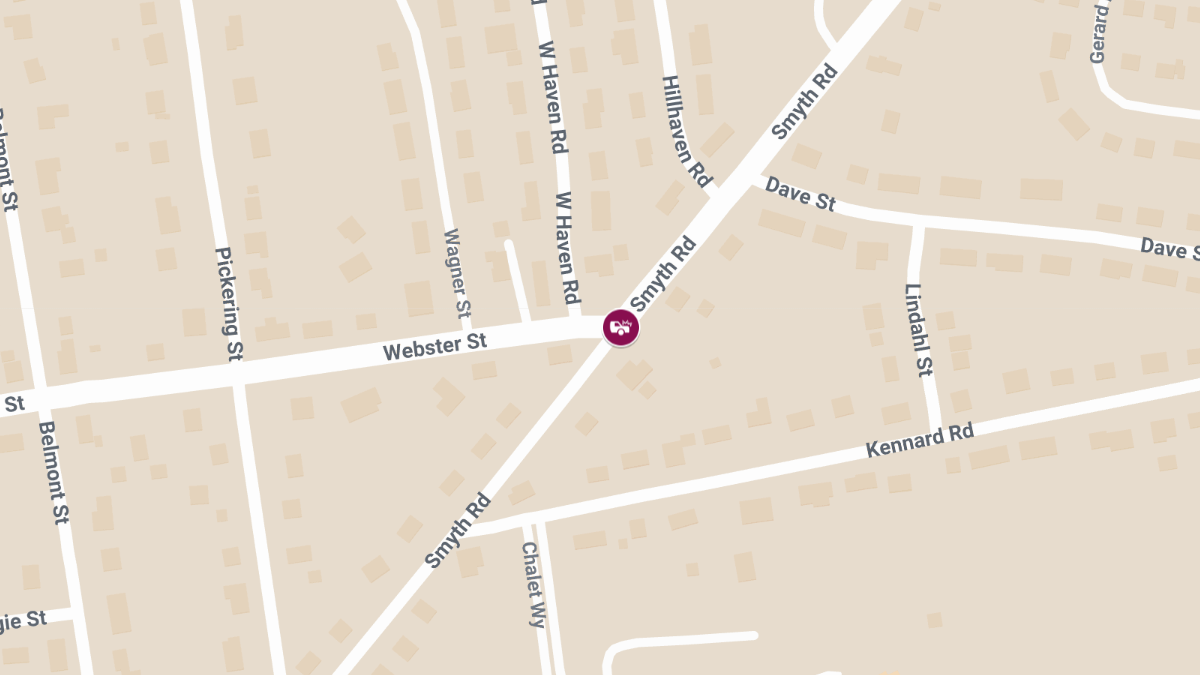 Injury Crash Reported at Webster St & Smyth Rd
