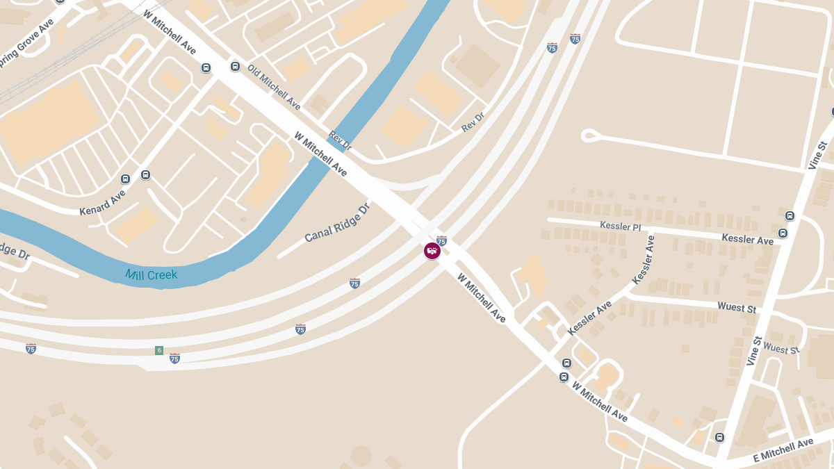 Injury Crash Reported on I-75 N at W Mitchell Ave