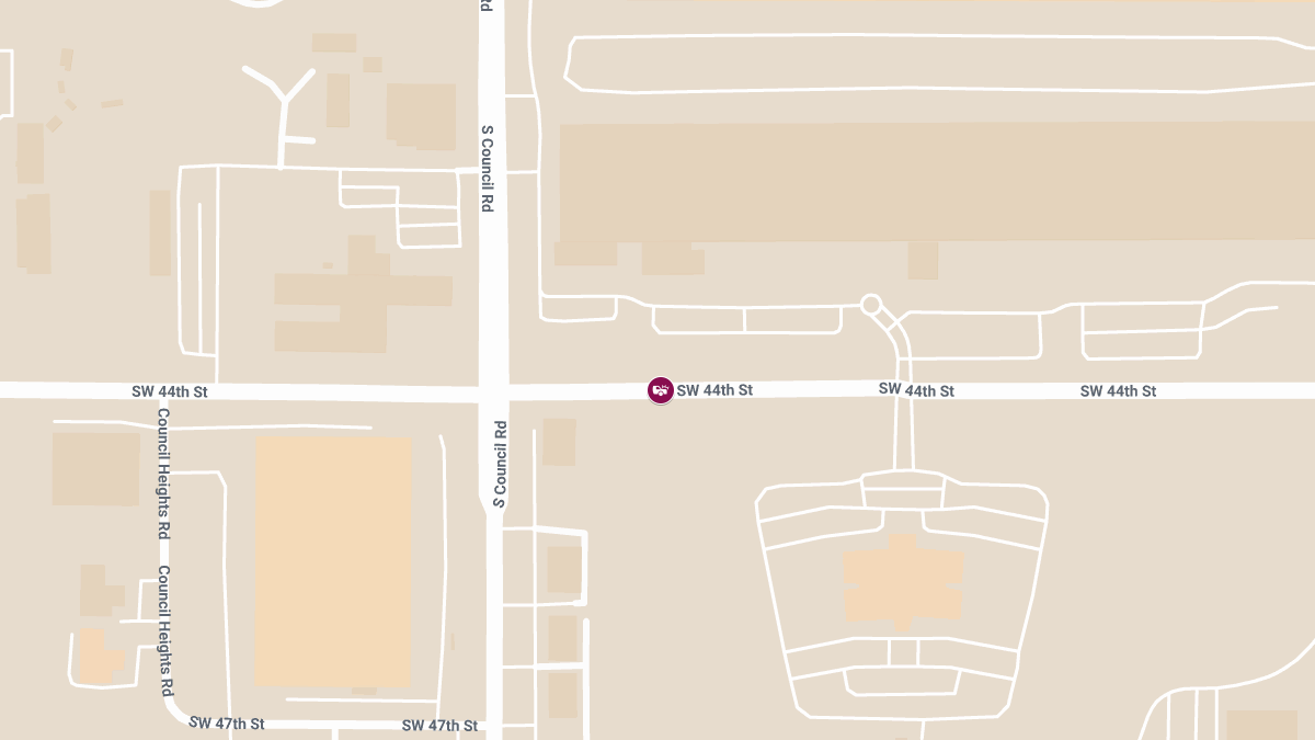 Injury Crash Reported on SW 44th St Near S Council Rd