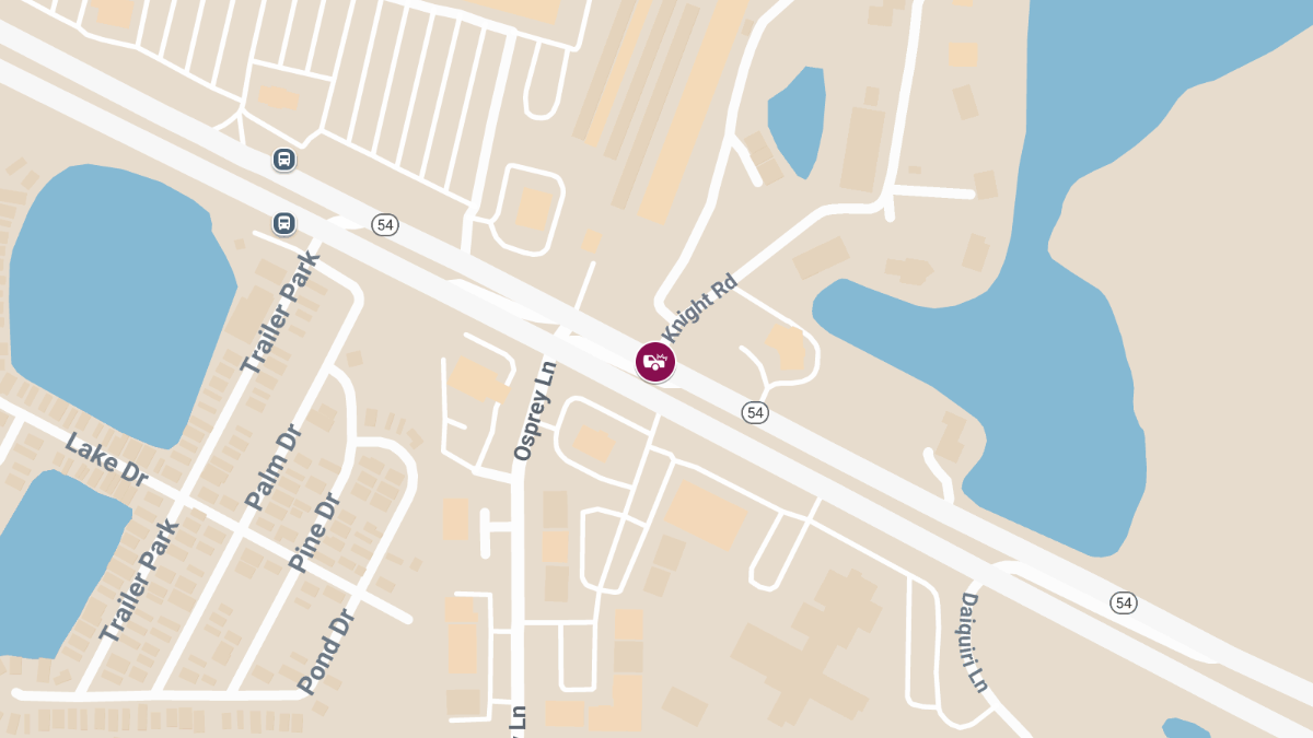 Injury Crash Shuts Down EB Lanes on SR-54 at Knight Rd