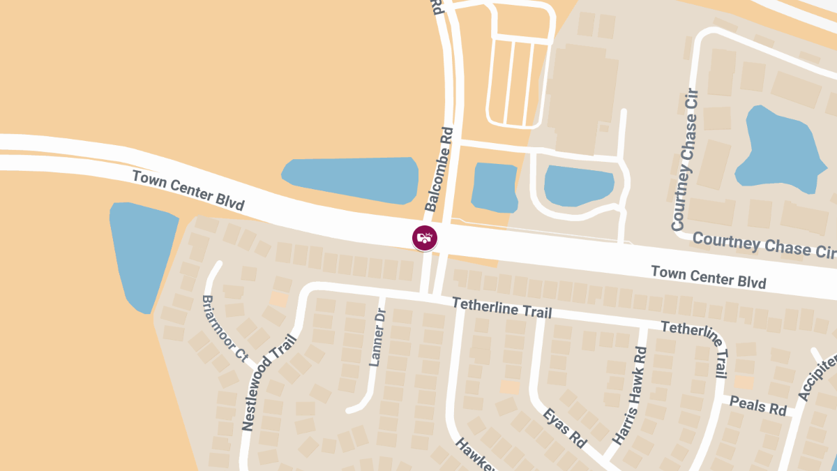 Injury Crash Shuts Down Hawkeye Dr at Town Center Blvd