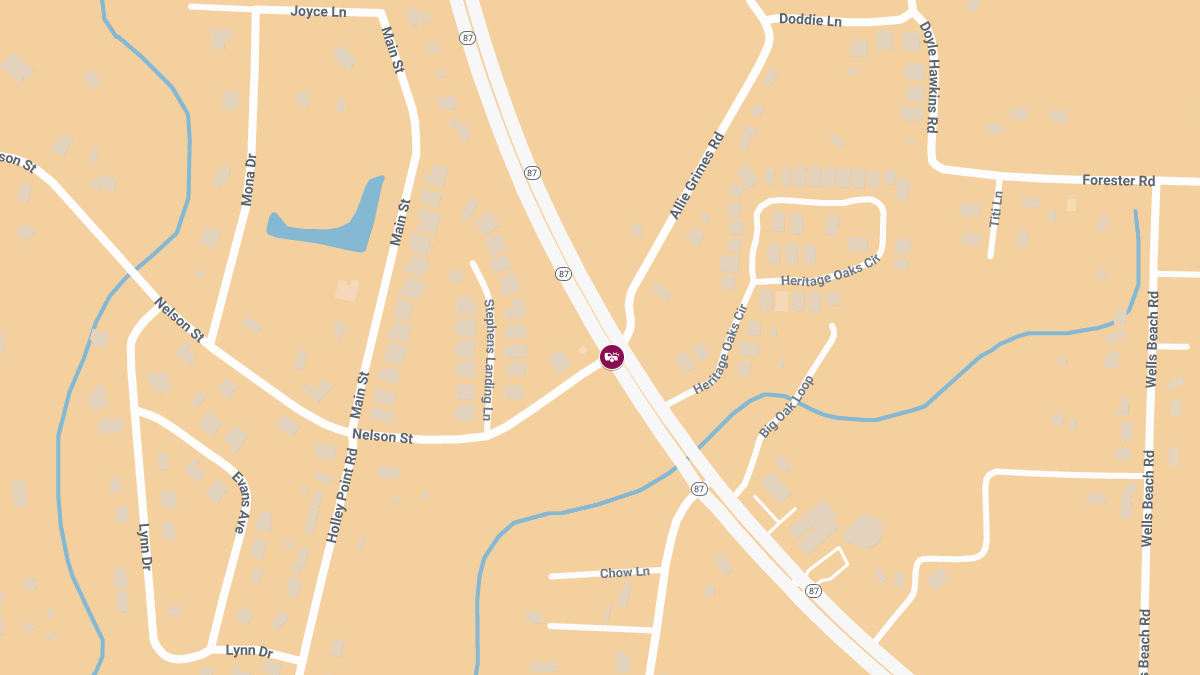 Injury Crash and Roadblock on SR-87 at Nelson St