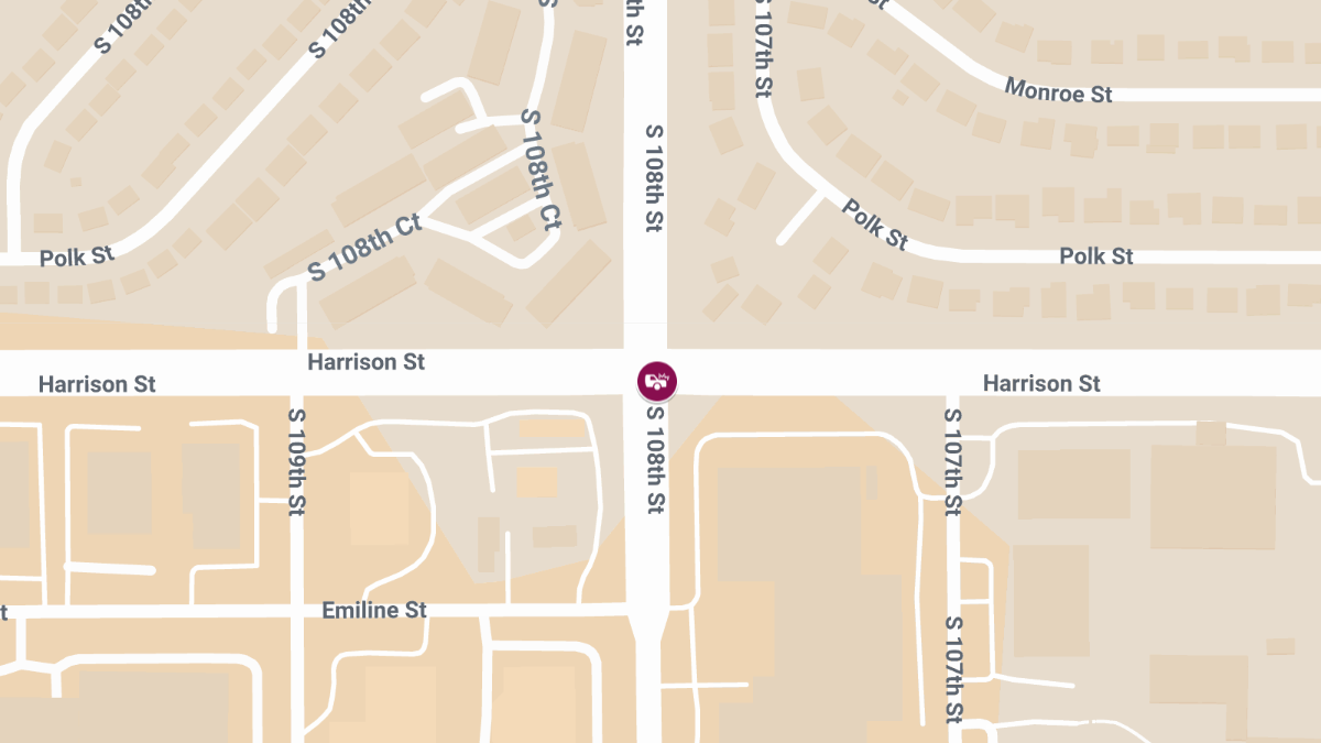 Injury Crash at 108th St & Harrison St Blocks Traffic