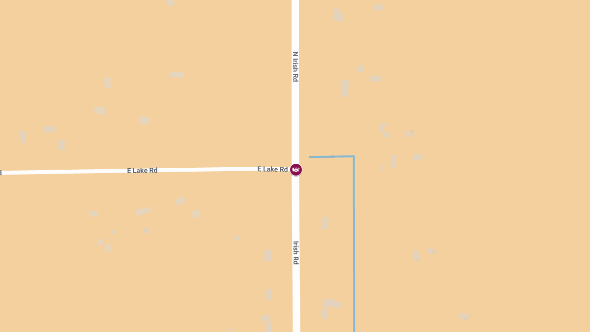 Injury Crash at E Lake Rd & N Irish Rd