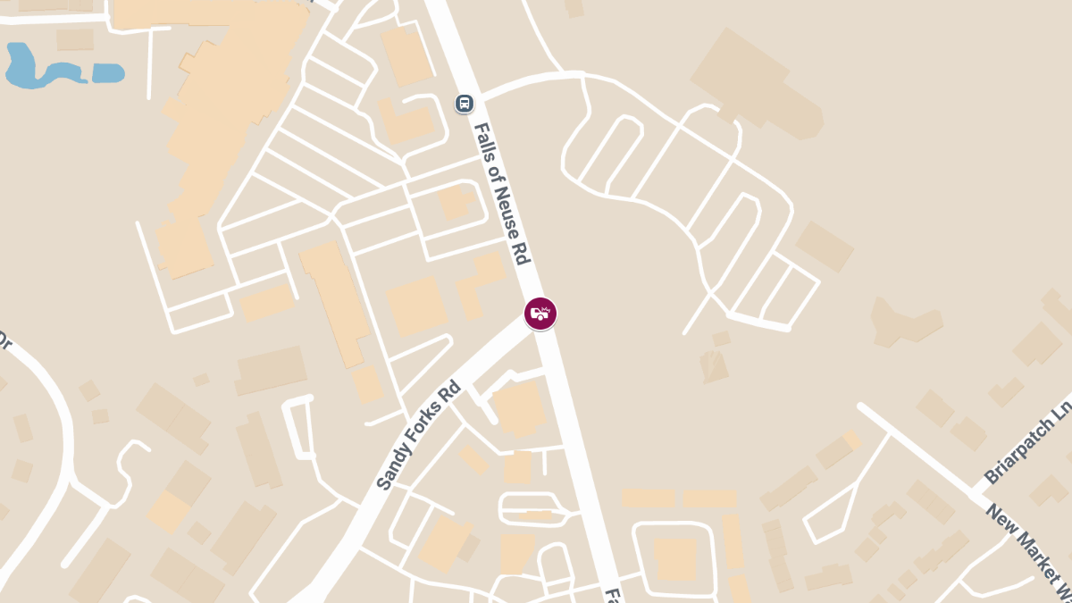 Injury Crash at Falls of Neuse Rd & Sandy Forks Rd