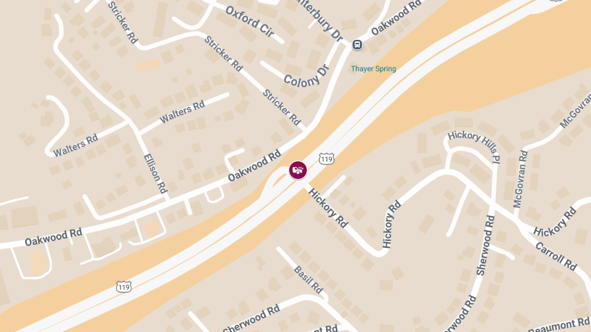 Injury Crash at Hickory Rd & Corridor G