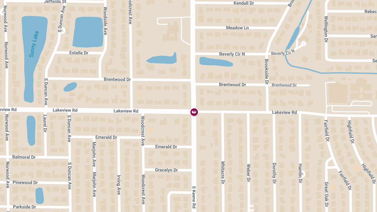 Injury Crash at Lakeview Rd and S Keene Rd
