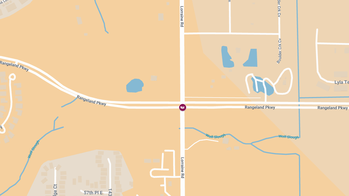 Injury Crash at Lorraine Rd and Rangeland Pkwy