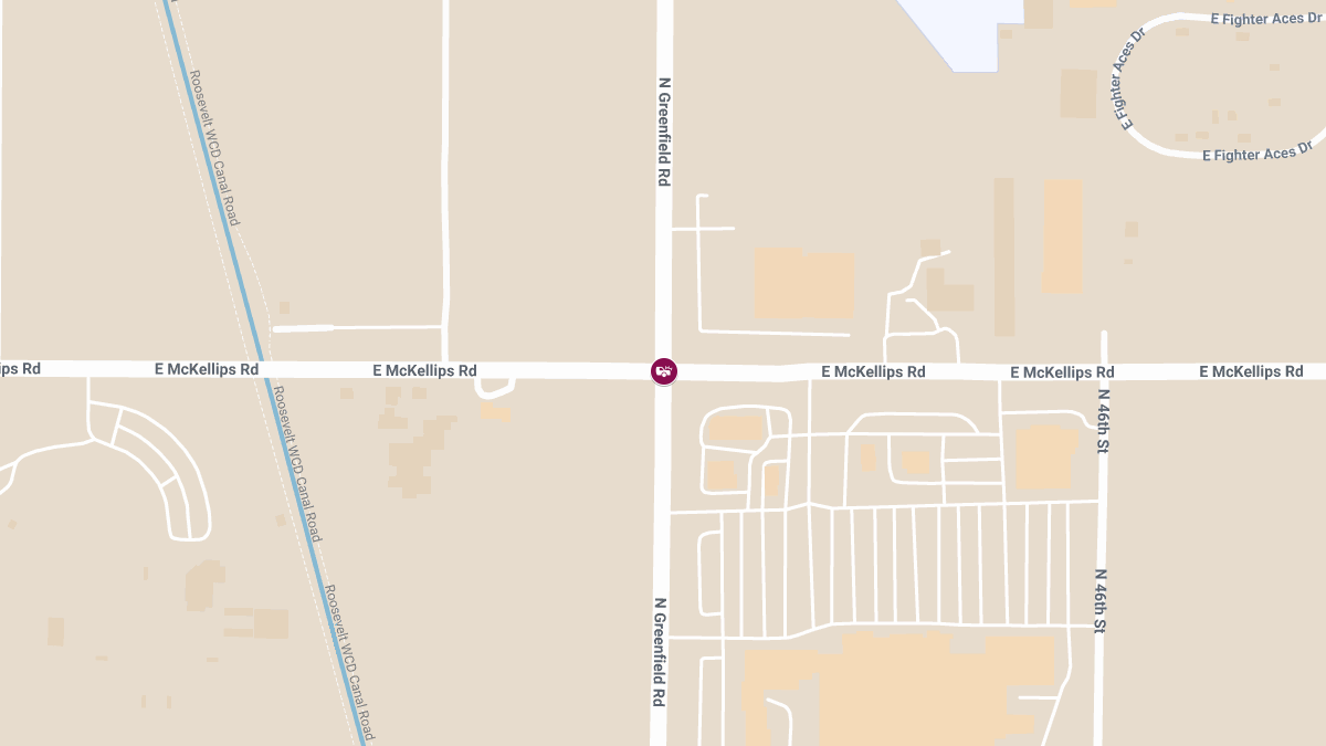 Injury Crash at N Greenfield Rd and E McKellips Rd