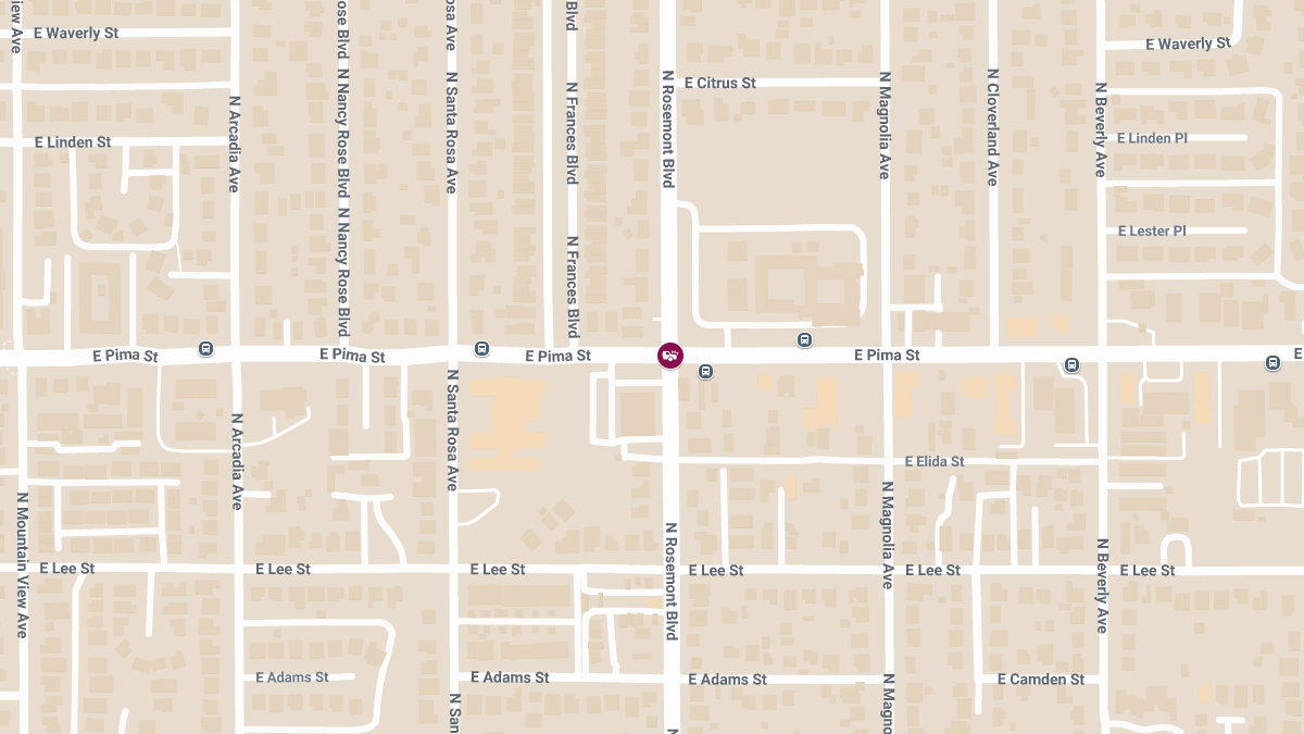 Injury Crash at Pima St & Rosemont Blvd