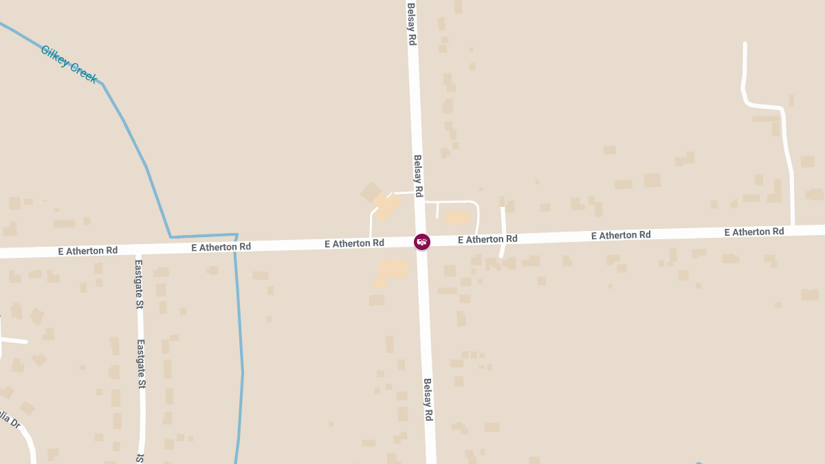 Injury Crash at S Belsay Rd & E Atherton Rd