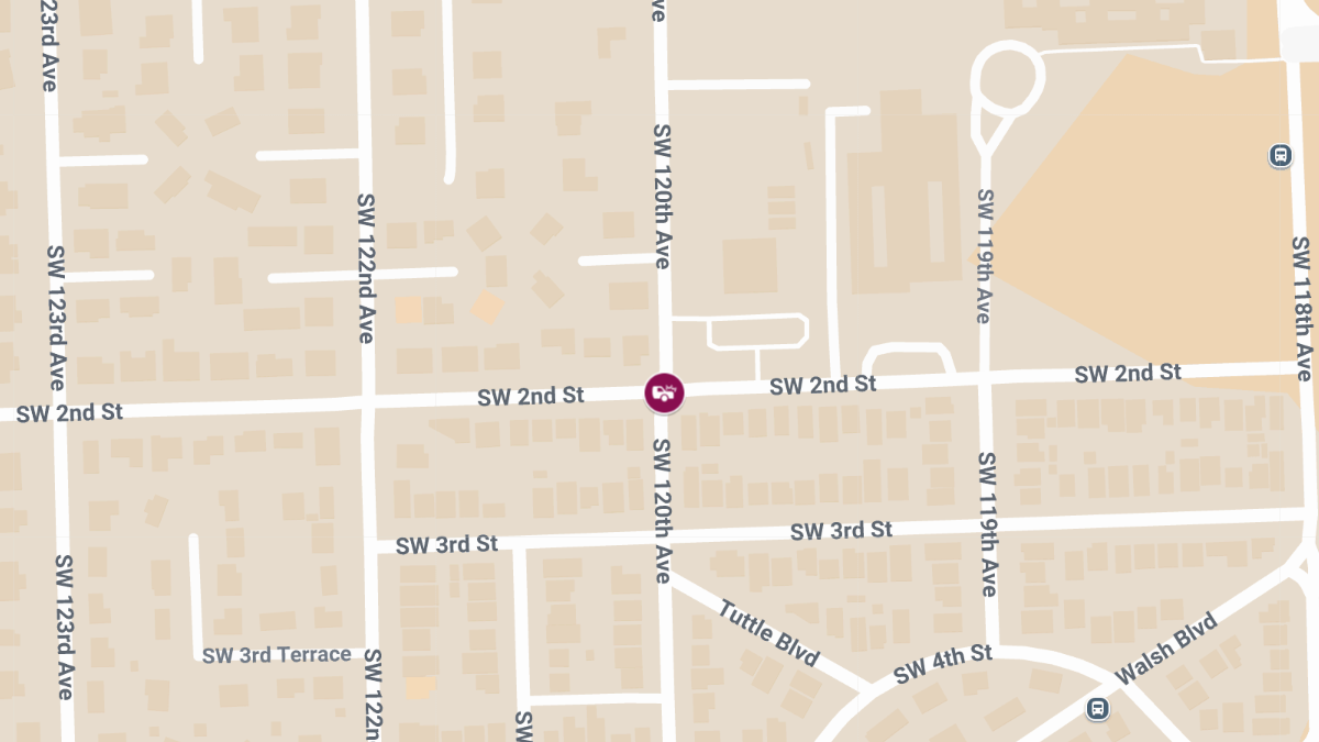 Injury Crash at SW 120th Ave & SW 2nd St