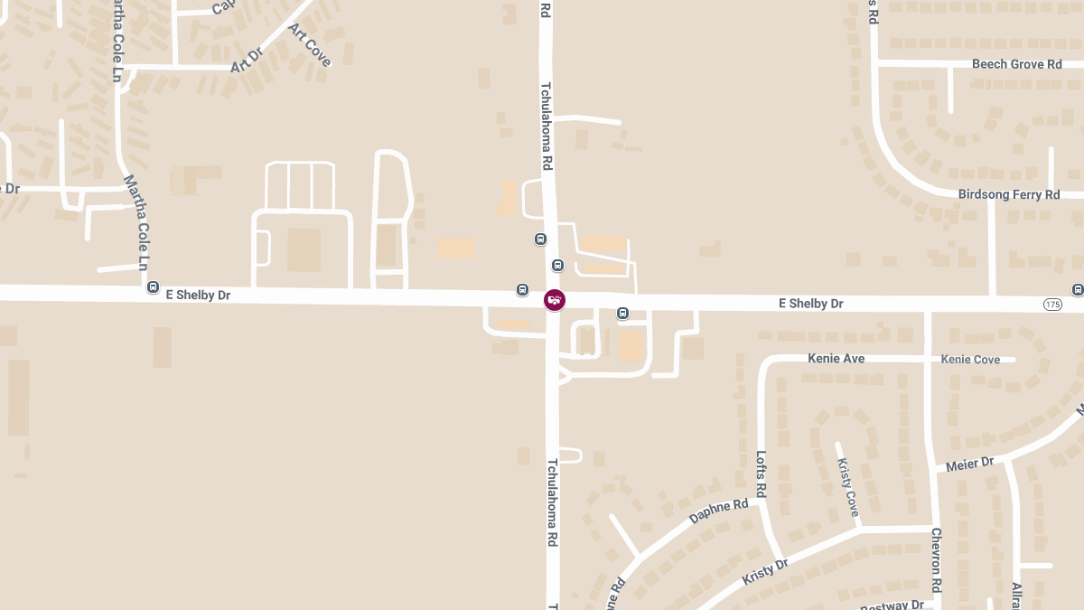 Injury Crash at Tchulahoma Rd & Shelby Dr