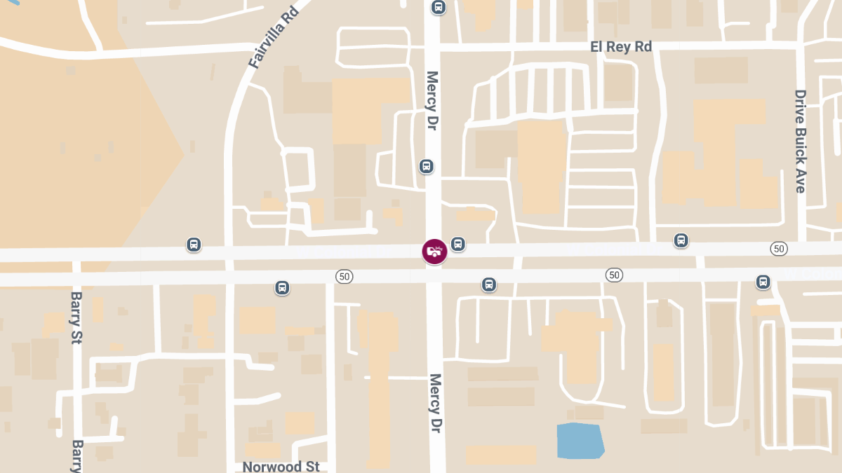 Injury Crash at W Colonial Dr & Mercy Dr