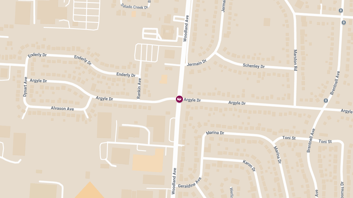 Injury Crash at Woodland Ave & Argyle Dr