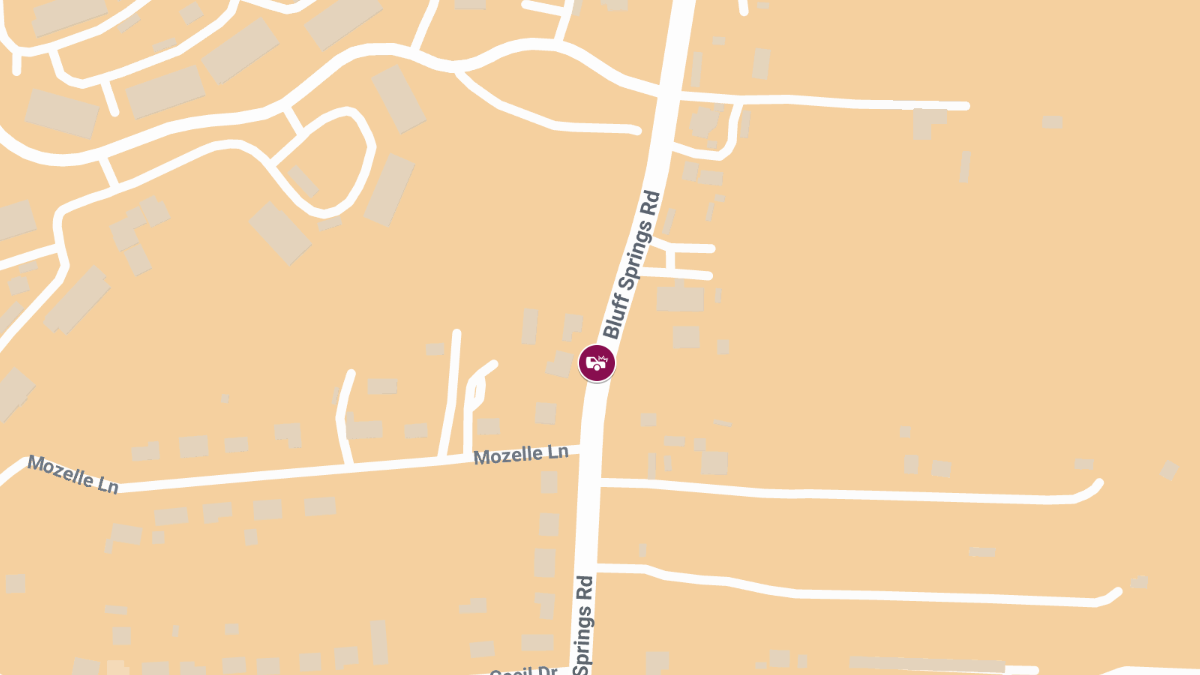 Injury Crash on Bluff Springs Rd in Perkins Valley