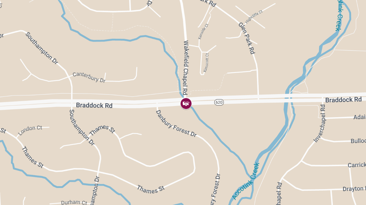 Injury Crash on Braddock Rd at Wakefield Chapel Rd
