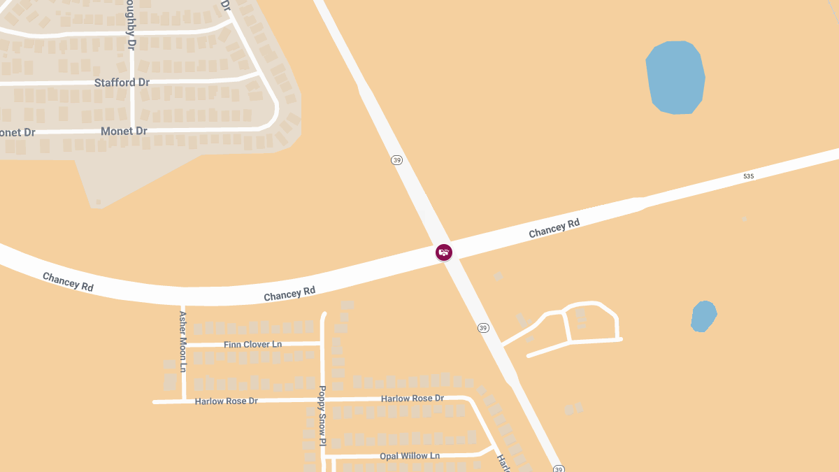 Injury Crash on Chancey Rd at Old Lake Hwy