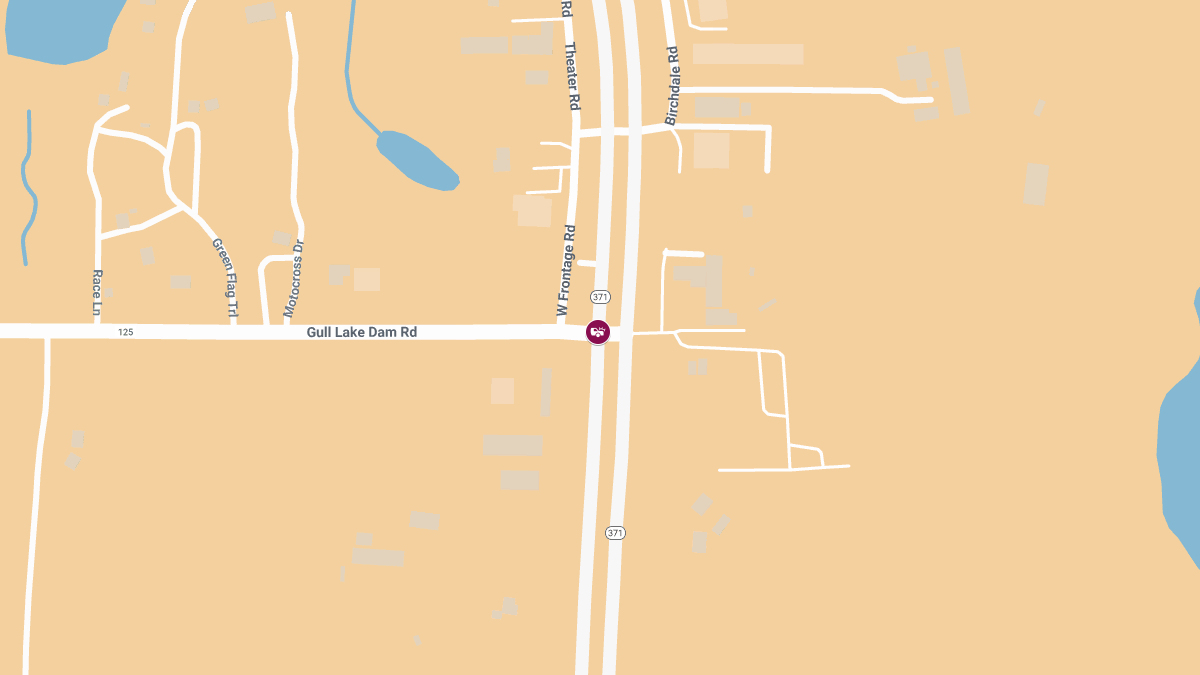 Injury Crash on Hwy 371 at Gull Lake Dam Rd