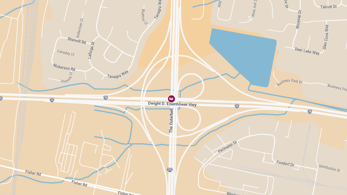 Injury Crash on I-270 S at I-70 E