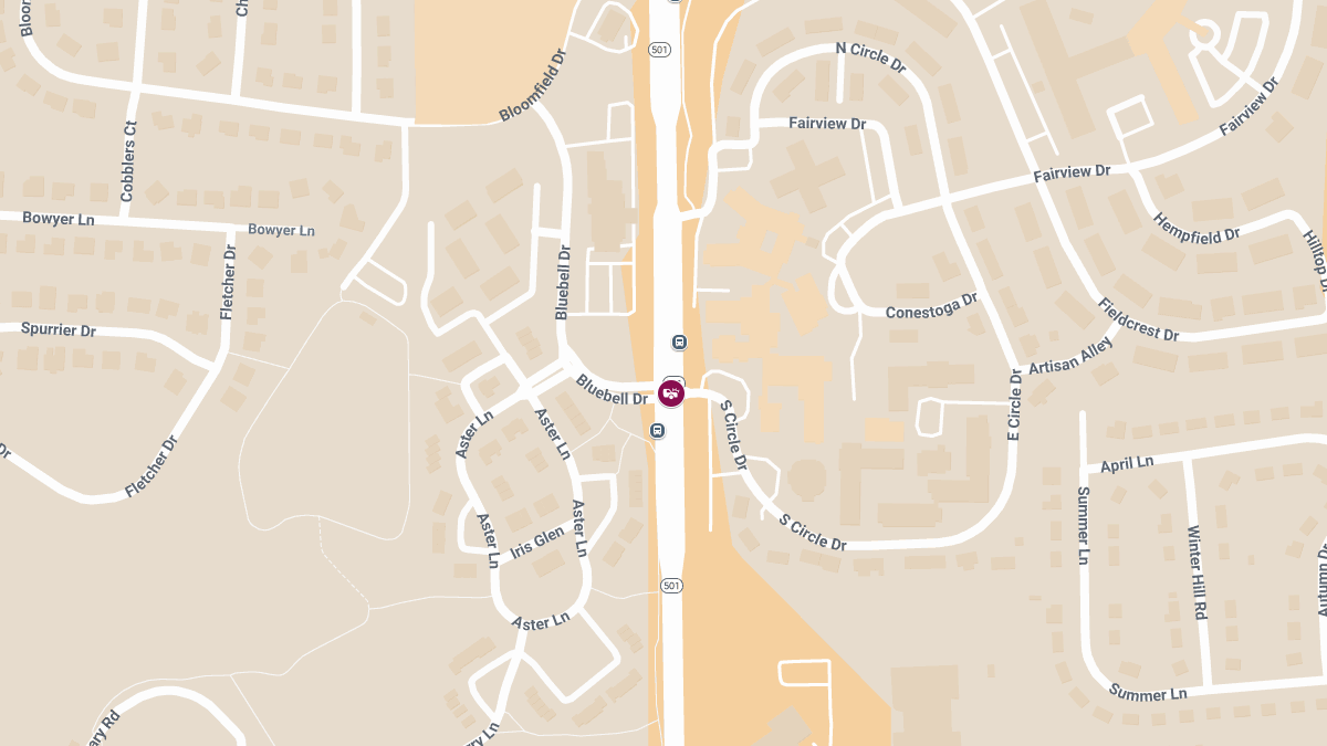 Injury Crash on Rte 501 at Blue Bell Dr