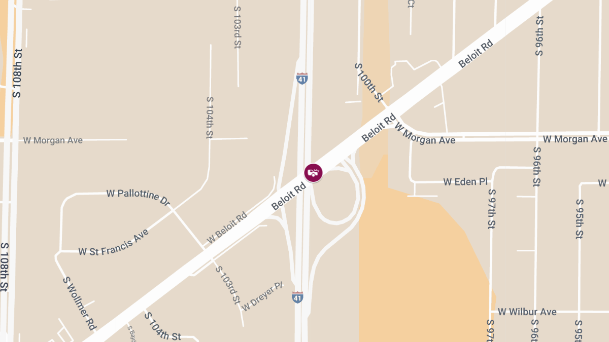 Injury Crash on SB 894/41/45 at Beloit Rd